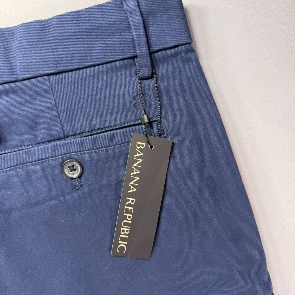 Banana Republic Chino Pants Mens 36x29 Navy Blue Twill Preppy Travel NWT
